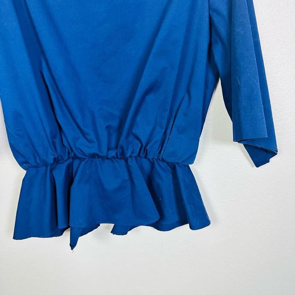 TOIT VOLANT V-Neck Mid Sleeve Work Career Dress Open Back Blouse Size Medium - Picture 3 of 9